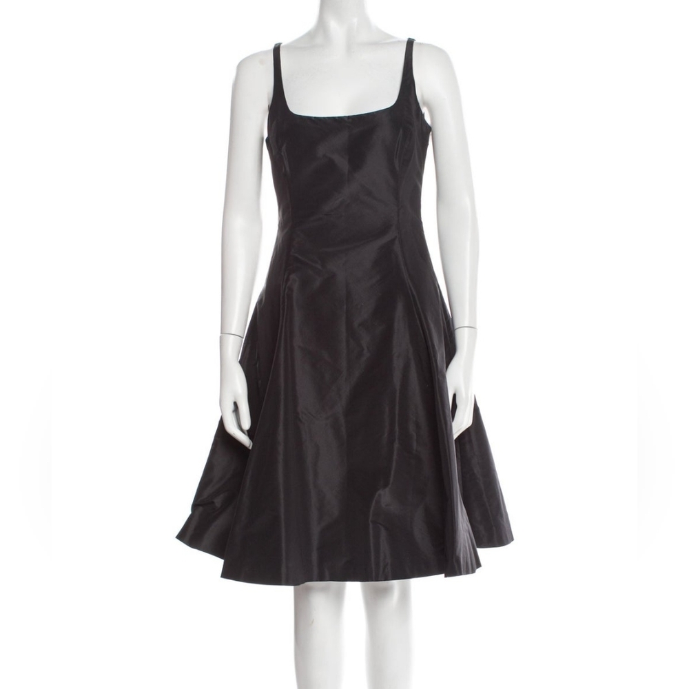 Lauren Ralph Lauren Silk Knee-Length Black Dress Women's Size 8 Semi-Formal